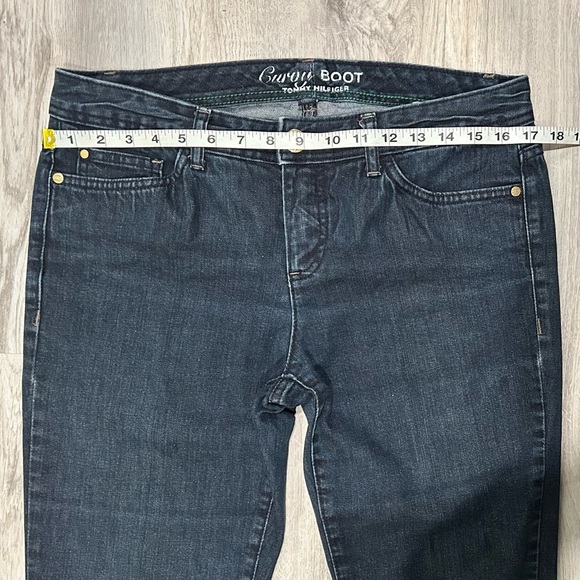 Tommy Hilfiger Curvy Boot Mid Rise Dark Wash Jeans Bootcut Stretch Denim Size 10 - Picture 4 of 12